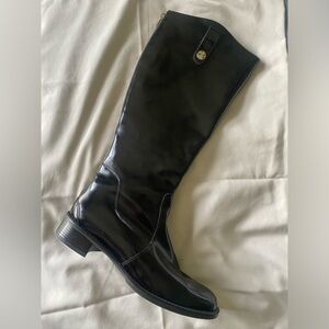 Pertti Palmroth Patent Black Leather Riding Boots Size 9